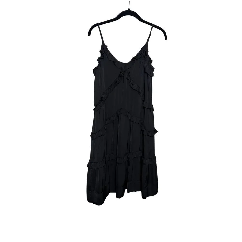 Rebecca Minkoff Sasha Black Sleeveless Ruffle Mini Dress Sz. XS